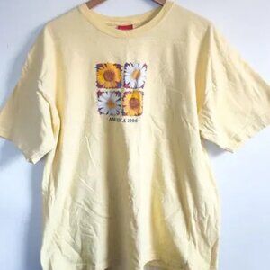 Vintage Yellow Sunflower Tee Nature Floral America Cotton T-shirt Graphic XL '06